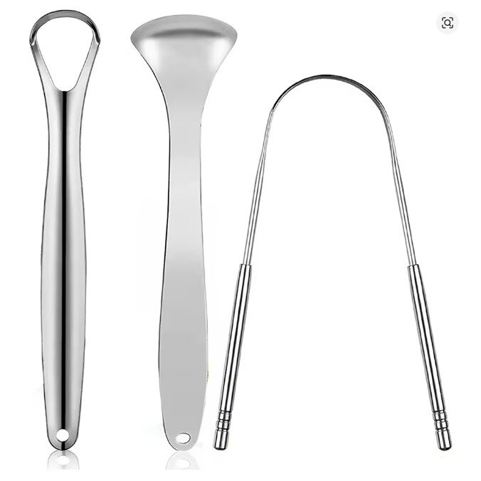 KIT LIMPIADOR RASPADOR DE LENGUA DE ACERO INOXIDABLE