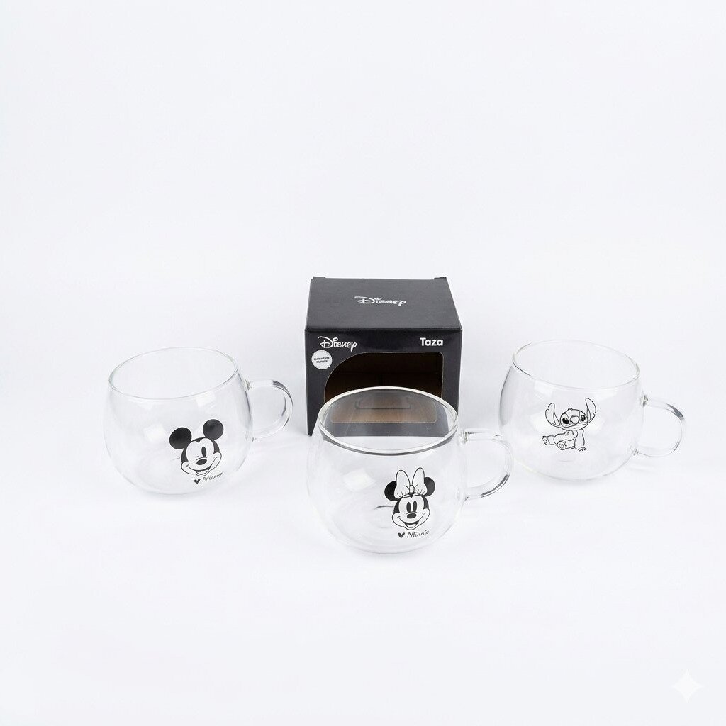 Taza de vidrio disney