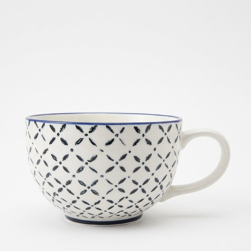 Taza de porcelana - Diseño de rombo