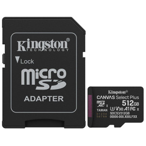 Tarjeta de Memoria Micro SD Kingston Canvas Select Plus C10 U1 V10 A1 512GB - SDCS3/512GB