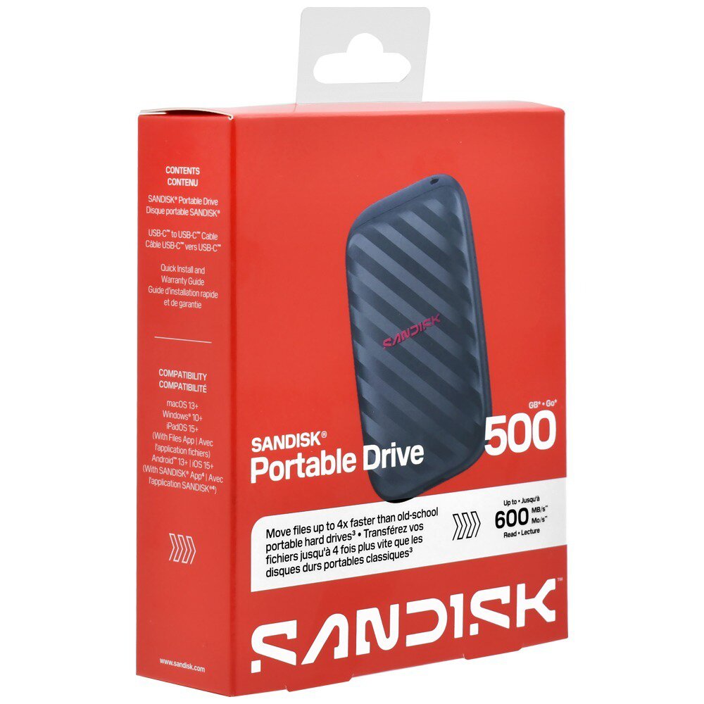 SSD Externo Portátil SanDisk Portable Drive 500GB USB-C