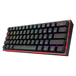 Teclado Gamer Mecánico Redragon K616-RGB Fizz Pro Mini Wireless / RGB / RED / Inglés - Negro