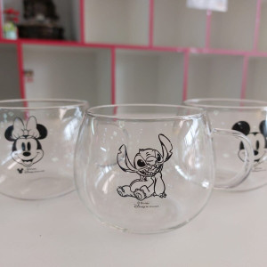 Taza de vidrio transparente Disney